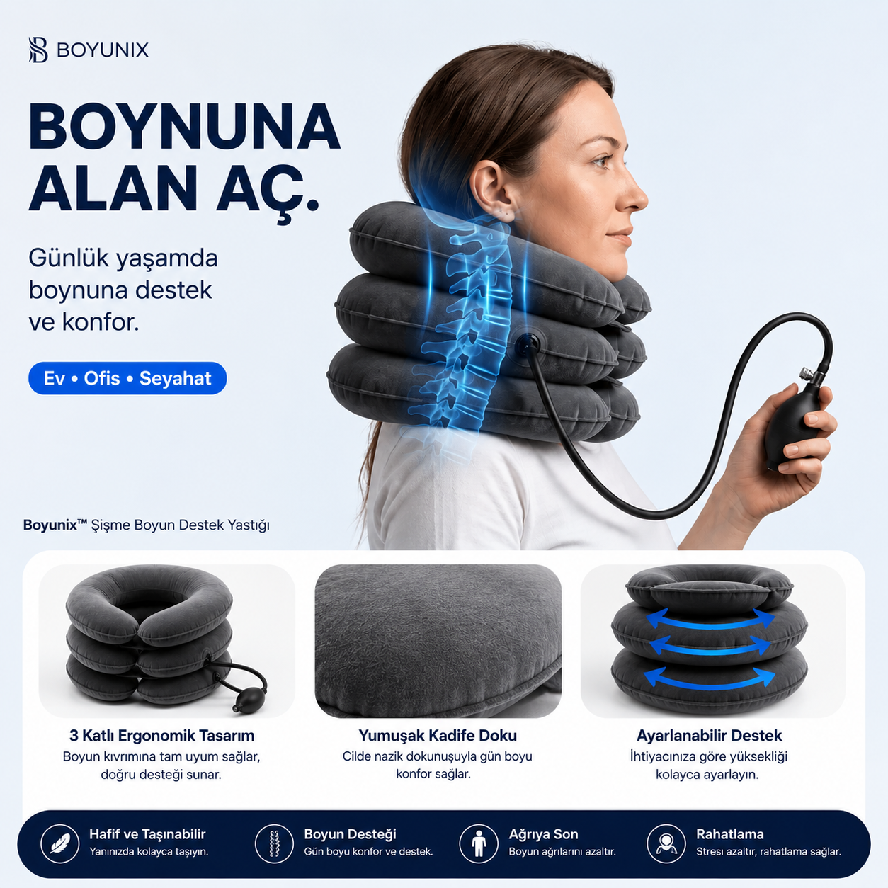 Boyunix™ Şişme Boyun Destek Yastığı