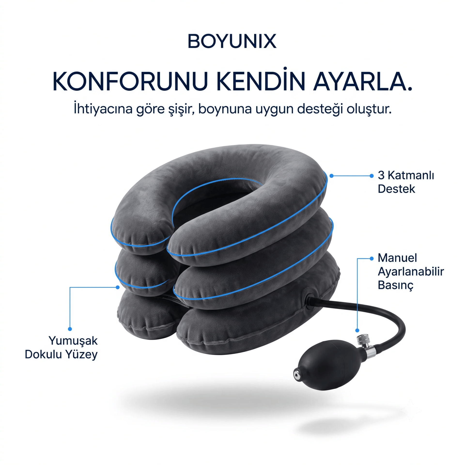 Boyunix™ Şişme Boyun Destek Yastığı