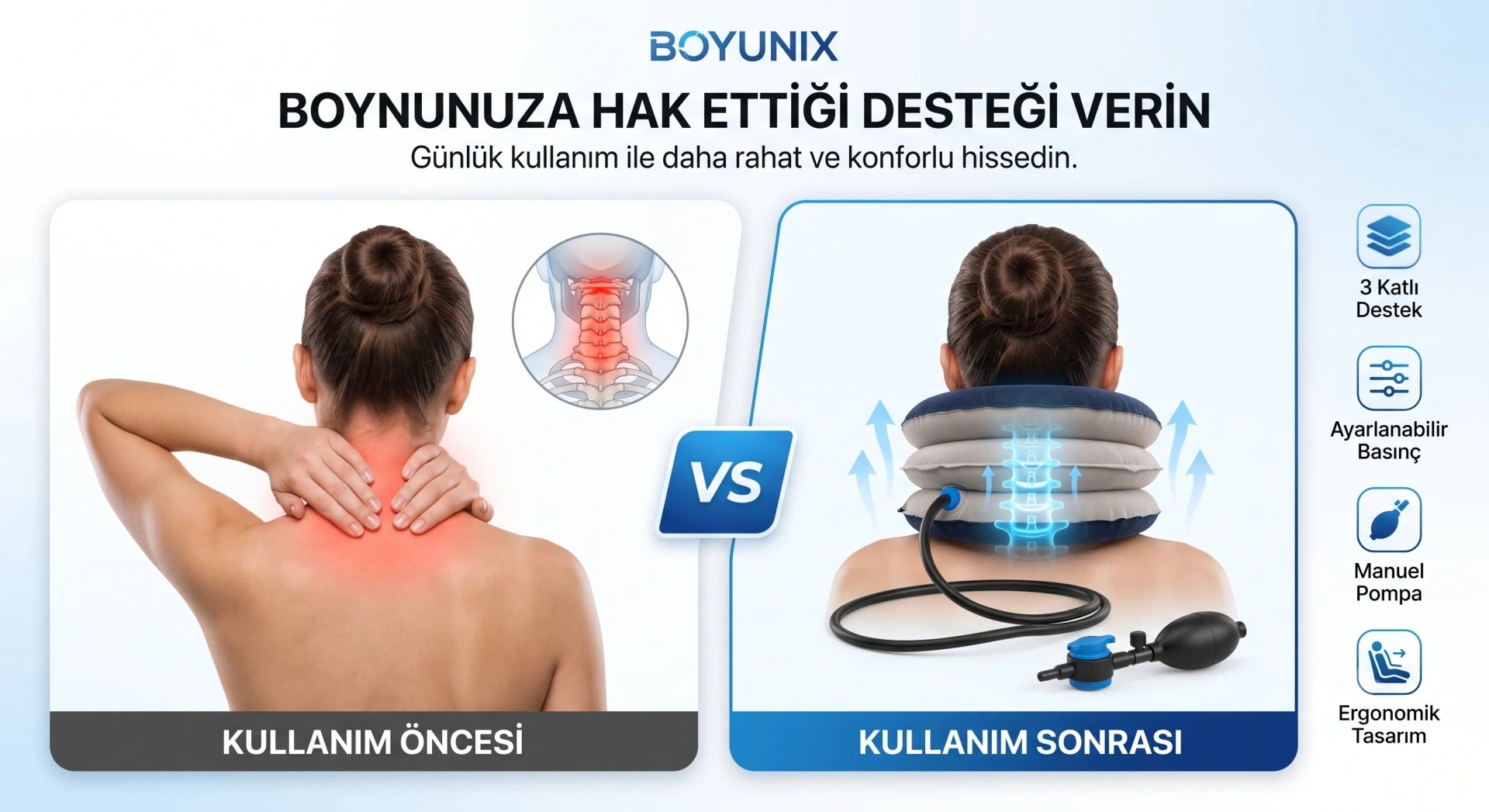 Boyunix™ Şişme Boyun Destek Yastığı